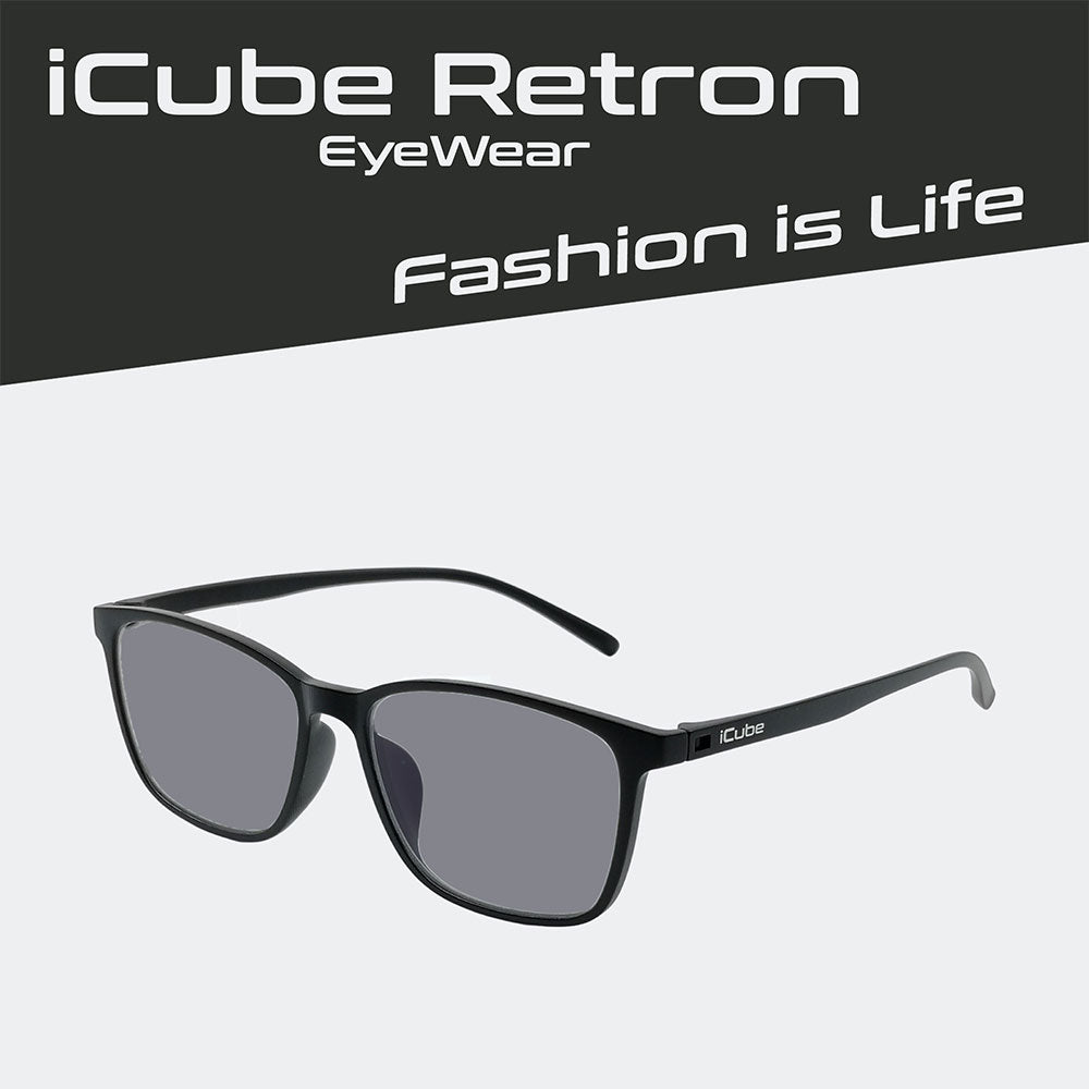 iCube Retron - Kékfény szűrő szemüveg Fekete - Fényre sötétedő lencsével - iCube®