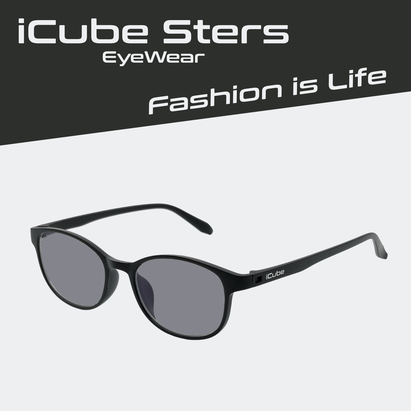 iCube Sters - Kékfény szűrő szemüveg Fekete - Fényre sötétedő lencsével - iCube®